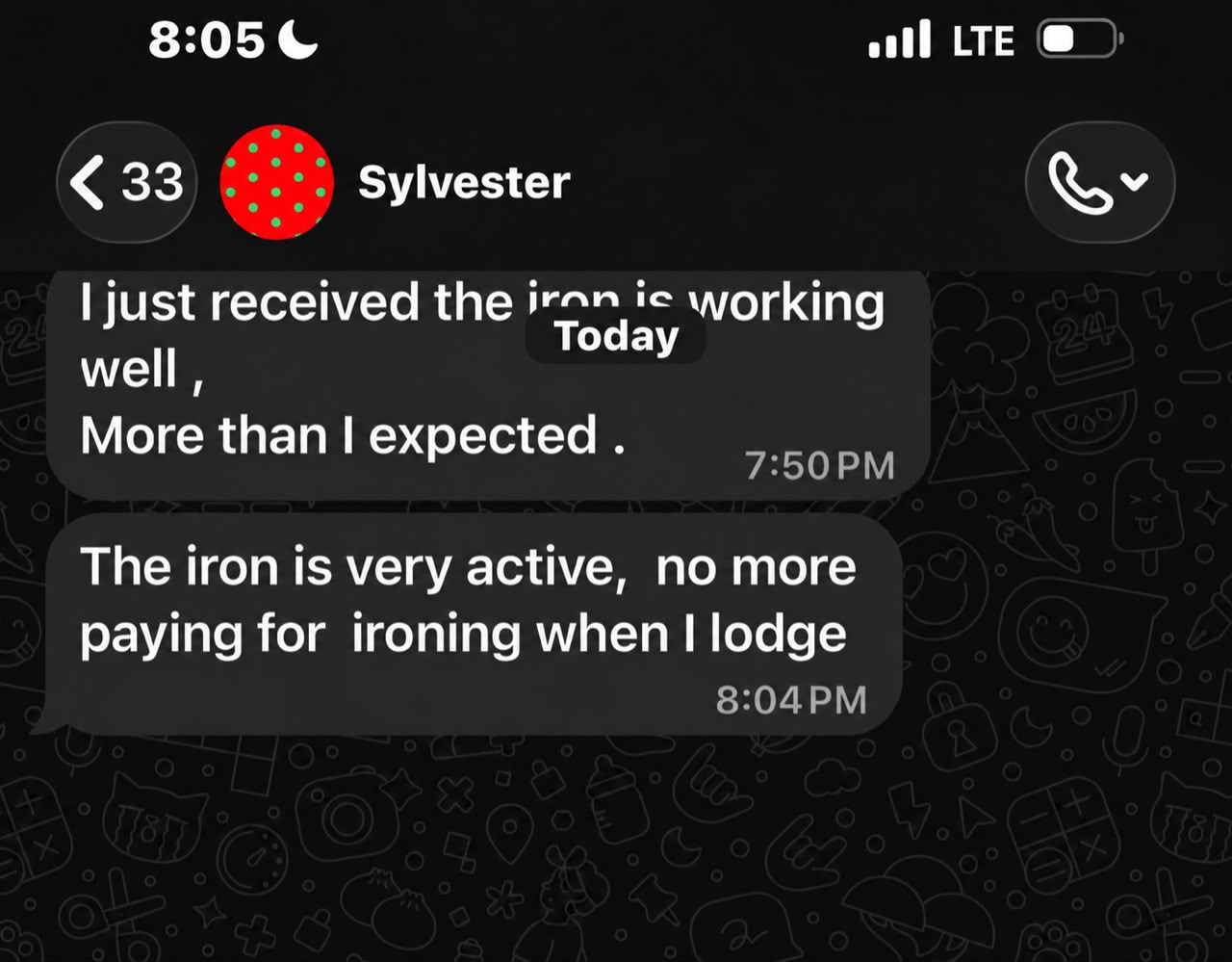 Sylvester WhatsApp review