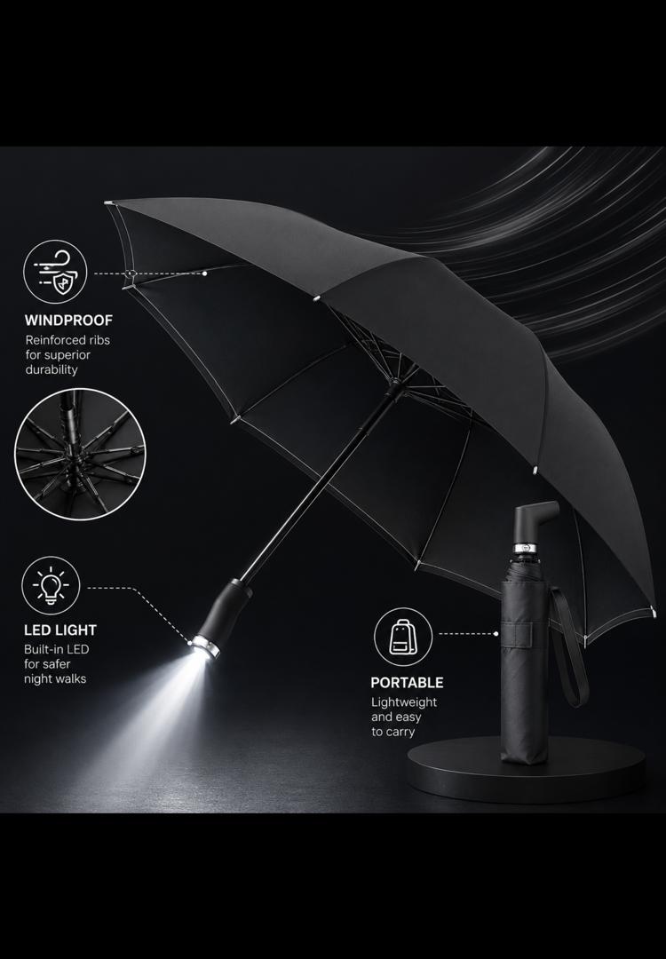 Classic Red Auto Umbrella, image 1